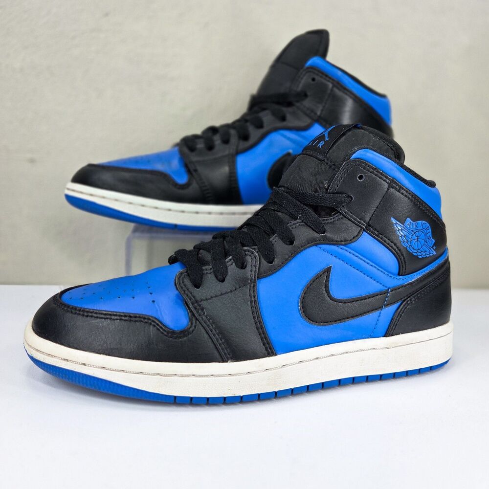 Air Jordan 1 Mid Black Royal Blue DQ8426-042 Men's Sneakers Sz 8